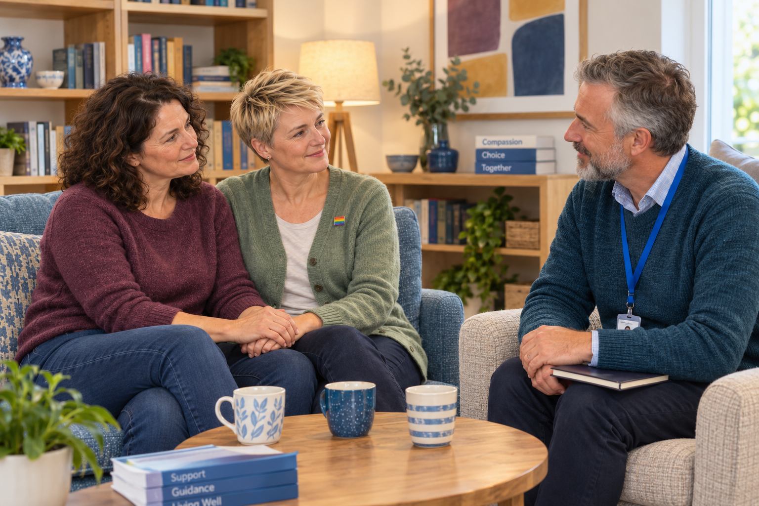 LGBT Couple with NHS Health Professional