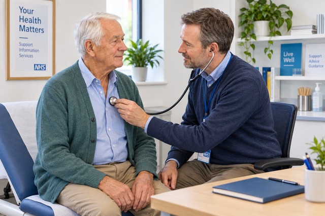 Patient speaking with a healthcare professional about possible lung cancer symptoms