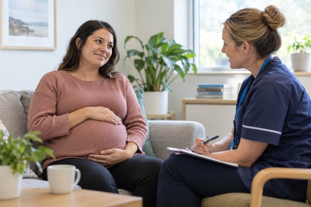 pregnant woman and support worked in deoression